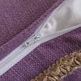 thumbnail image 5 of Phantoscope Farmhouse Burlap Linen Tailored Edge Series Decorative Throw Pillow, 20" x 20", Purple, 1 Pack, 5 of 5