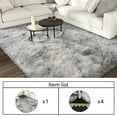 thumbnail image 2 of ASPILLOW 9x12 Fluffy Rug for Room,Non Skid Plush Indoor Home Decor Rug,Modern Shaggy Fuzzy Rugs for Living,Tie-dye Silver GrayRoom, 2 of 6