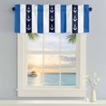 thumbnail image 2 of Kitchen Valances for Window, Navy Blue Stripe Nautical Anchor Light Filtering Rod Pocket Valance Curtain, Minimalist Style Short Curtains Window Topper for Bedroom Bathroom Living Room 42x12in, 2 of 9