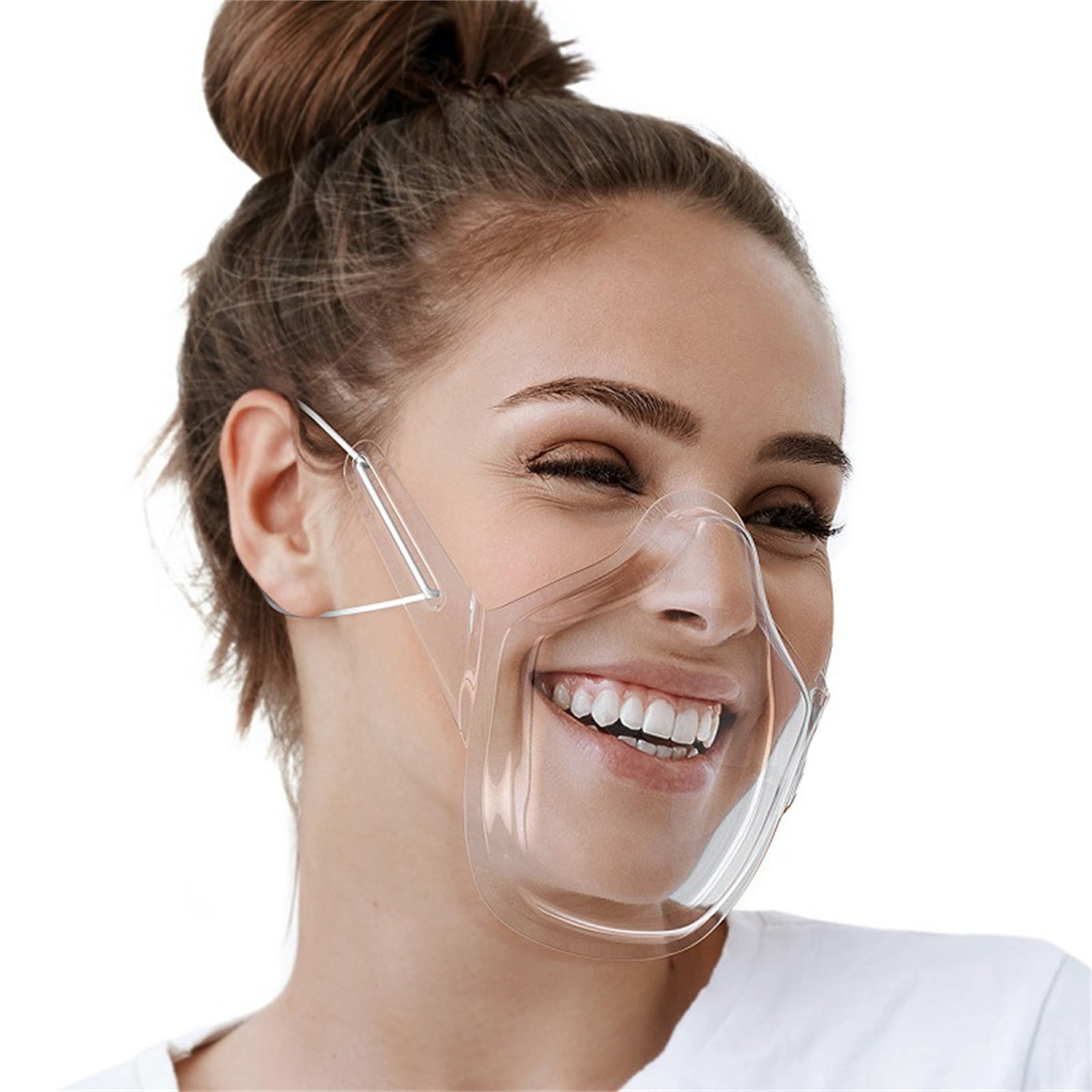 Durable Cover Face Shield Combine Plastic Reusable Clear Face Mouth Shield 1Pcs 