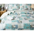 thumbnail image 4 of Aqua Green Country-Chic Print Quilt Set, 4 of 5