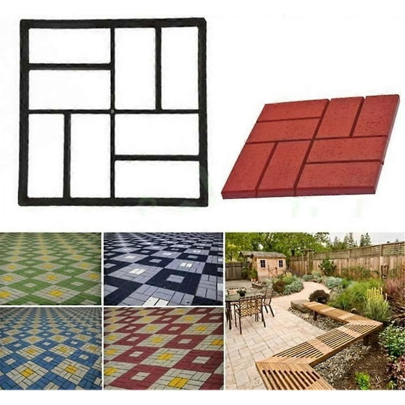 Plastic Path Maker Mould 40X40cm Paving Concrete mould Stepping Stone Molds Stones Slabs Garden Patio Driveway Pavement Mold Patio Path Walk Maker