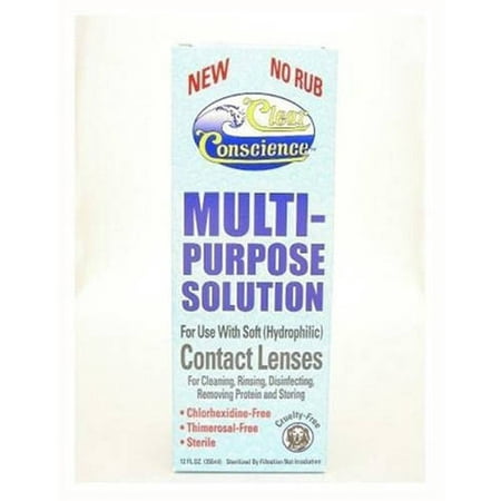 Clear Conscience Multi Purpose Solution For Soft Contact Lenses, 12