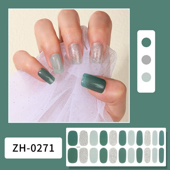 Semicured Gel Nail Stickers UV/LED Lamp Required 22 Gel Nail Polish Wraps Fashion Design Gel Nail Art Stickers for Women
