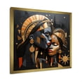 thumbnail image 2 of Designart "Cubist Portrait of African Mother in Black and Gold I" Fashion Framed Wall Art Decor - Glam Black Woman African American Entryway Framed Wall Art Print, 2 of 6