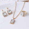 thumbnail image 4 of SPRING PARK Women Jewelry Set Fashion Rhinestone Pendant Bracelet Earrings Necklace Ring Women Banquet Wedding Party, 4 of 7