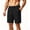 Black, variant on Cmfcve Men's Casual Textured Knit Elastic Waist Drawstring Shorts Lightweight Breathable Summer Shorts with Side Pockets