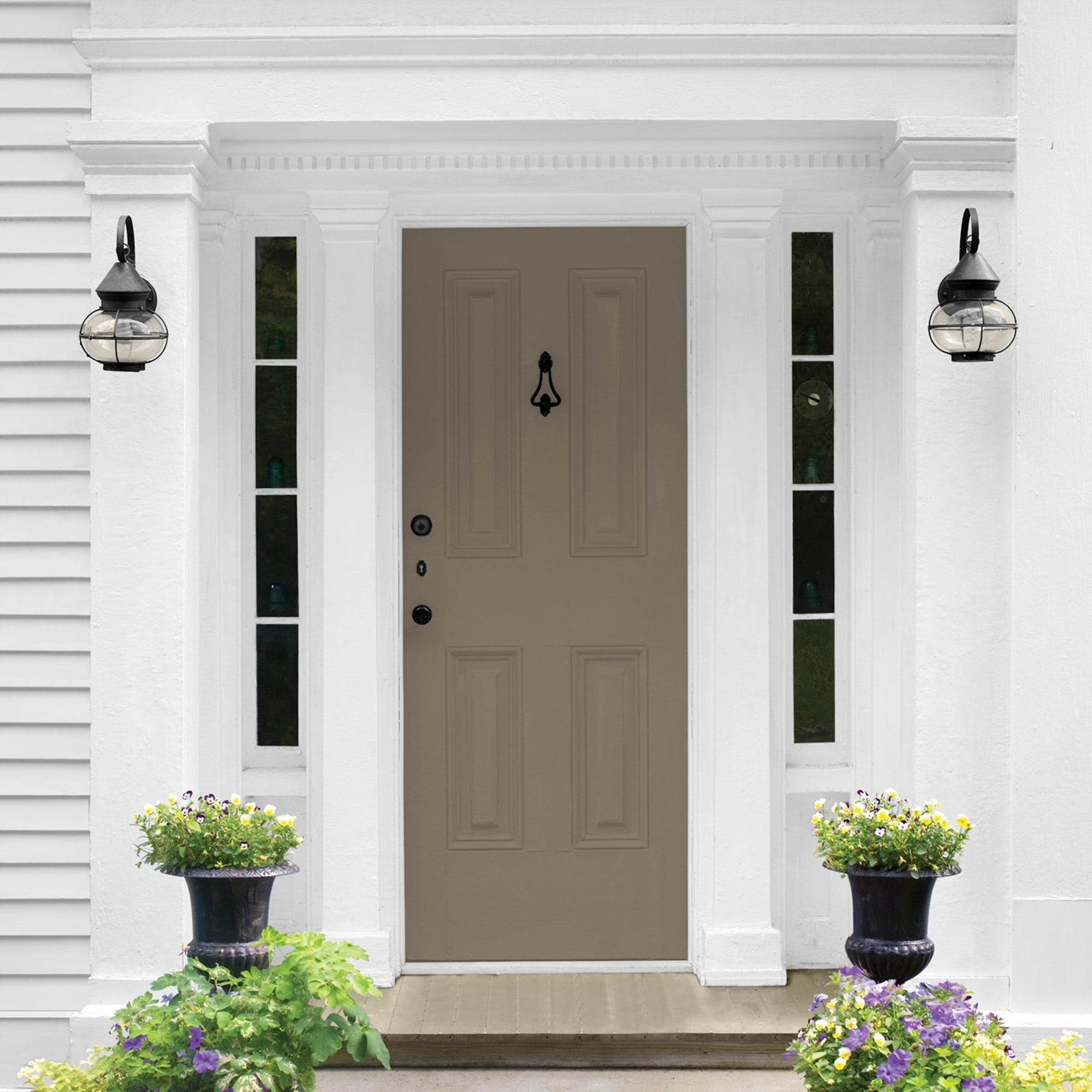 Glidden One Coat Clam Shell / Beige Semi-Gloss Exterior Paint with Primer, 5 Gallon