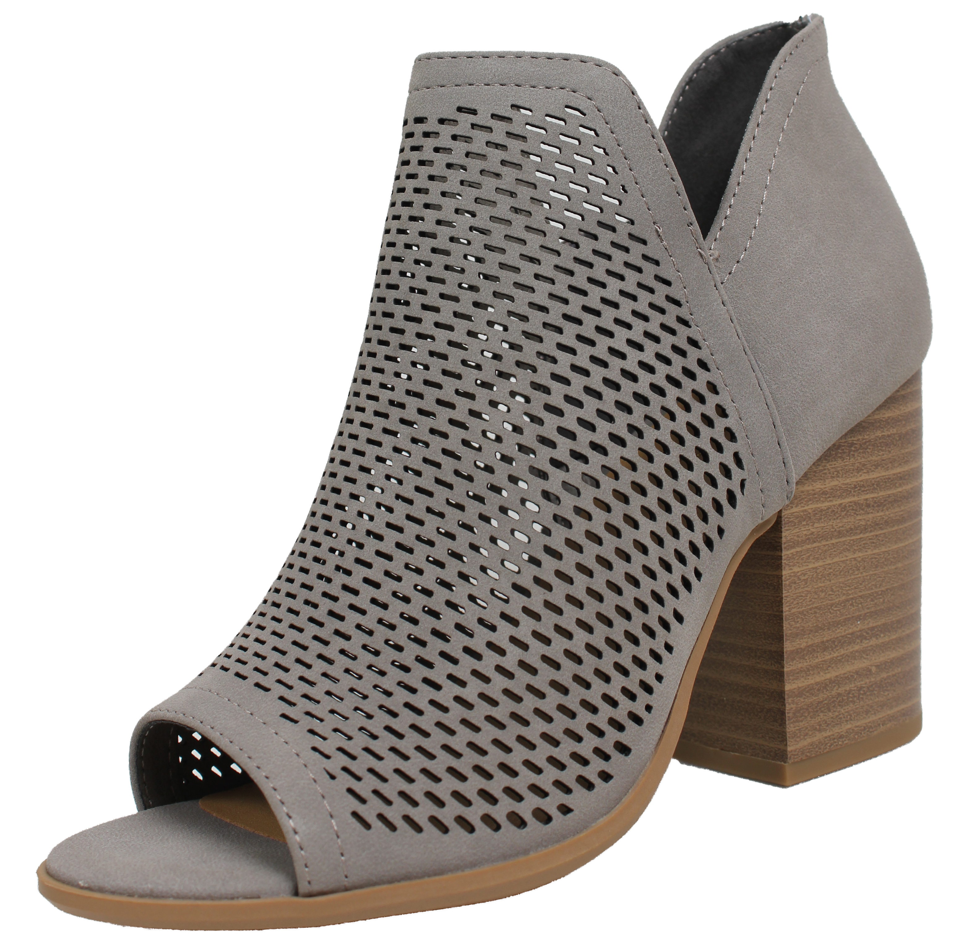 gray booties open toe