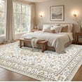 thumbnail image 4 of 8x10 Area Rugs for Living Room: Washable Rug Soft Vintage Boho Carpet Indoor Floor Non-Slip Stain Resistant Floral Large Carpets for Bedroom Dining Room Farmhouse Nursery Home Office Beige, 4 of 11