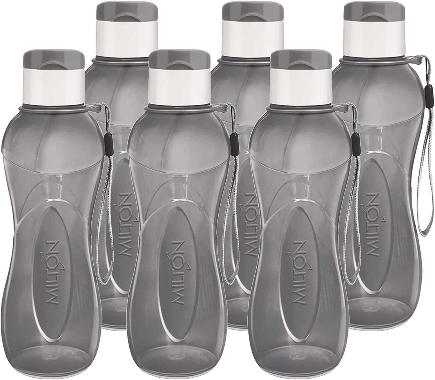 Milton 6-Pc Reusable Water Bottles Bulk Pack 12 oz Plastic Bottles with Caps, Blue, Size: 12oz