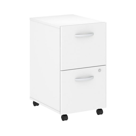 Studio C 2 Drawer Mobile File Cabinet in White - Engineered Wood