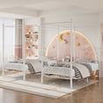 thumbnail image 4 of VECELO Twin Bed Frame, Canopy Bed with Metal Headboard and Footboard, No Box Spring Needed, White, 4 of 8