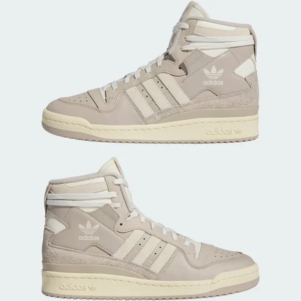 New US 8 ~ EU 41 1/3 Adi - das FORUM 84 HIGH SHOES Men's Leather Sneakers Beige