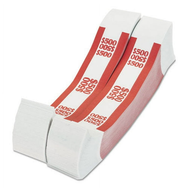 Currency Straps, Red, $500 in $5 Bills, 1000 Bands/Pack Currency Straps, Red, $500 in $5 Bills, 1000 Bands/Pack