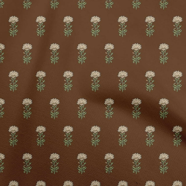 oneOone Viscose Chiffon Brown Fabric Florals Sewing Craft Projects Fabric Prints By Yard 42 Inch Wide