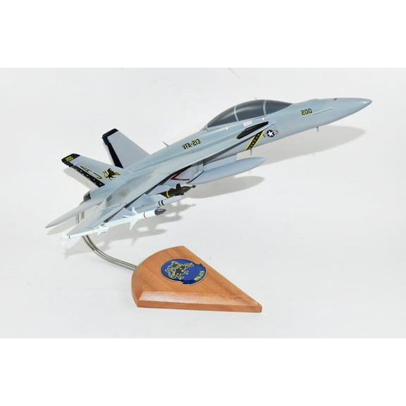 VFA-213 Fighting BlackLions F/A-18F Model, Navy, 1/40th (18) Scale, Mahogany, Fighter