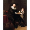 thumbnail image 3 of Workshop of Rembrandt van Rijn 12x14 Black Modern Framed Museum Art Print Titled - Jean Pellicorne with His Son Caspar (C. 1632), 3 of 5