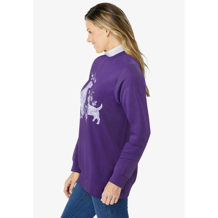 Woman Within Women's Plus Size Layered-Look Sweatshirt