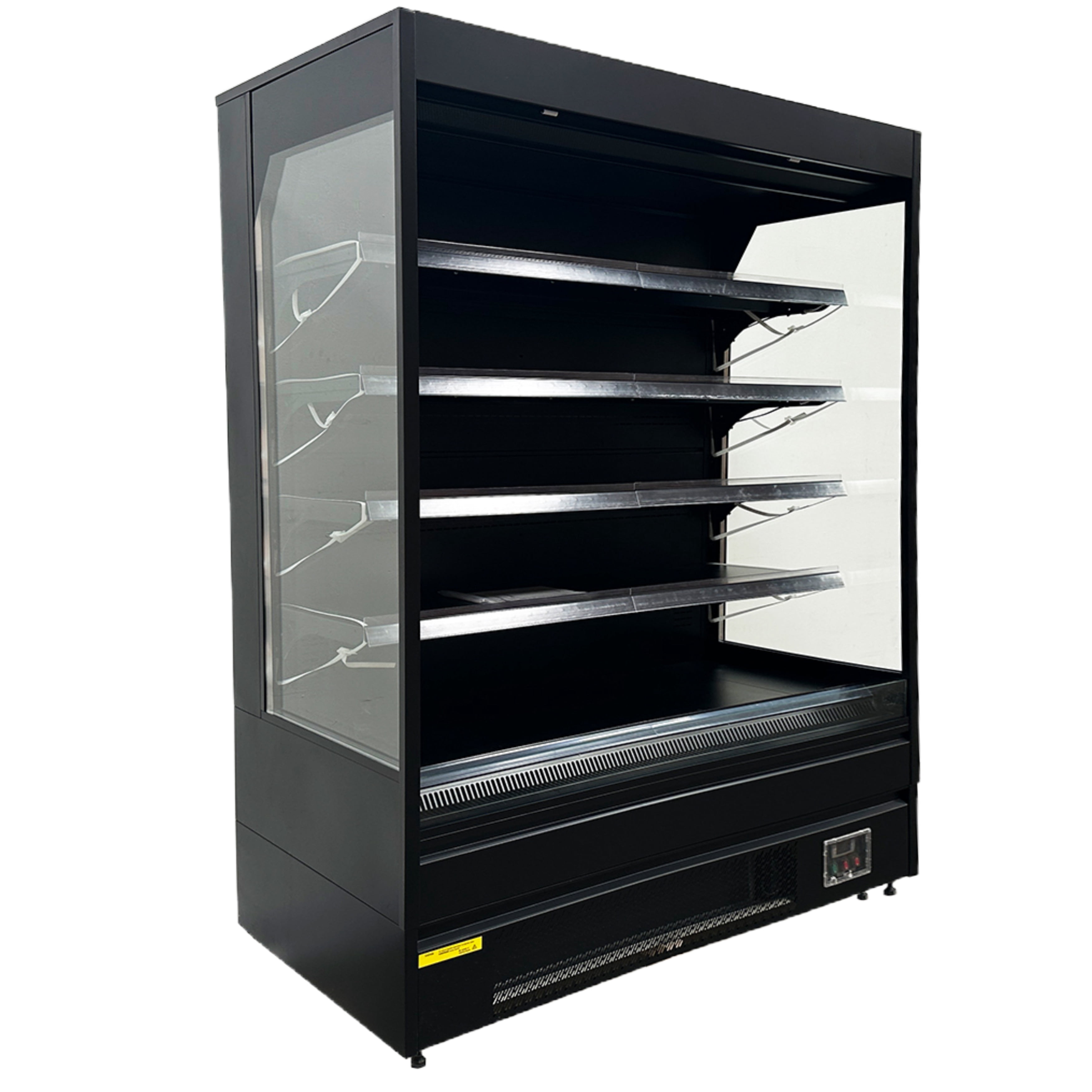 60 in. W 83 Cu. Ft. Commercial Air Curtain Open Case Cooler Merchandiser Refrigerator in Black, NSF Certified