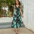 thumbnail image 3 of Mantises And Indian Cress Dress Fashion Boho Beach Long Dresses Female Party Printed Maxi Dress, 3 of 9