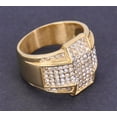 thumbnail image 2 of PAMTIER Men's Stainless Steel Jewelry Vintage Hip Hop Trendy Micro Pave CZ Cross Ring Gold Size 8, 2 of 3