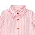thumbnail image 4 of NAISIBABY Boys Uniform Shirt, Long Sleeve Striped Lapel Button Kids Shirt Top Pink 4T, 4 of 5