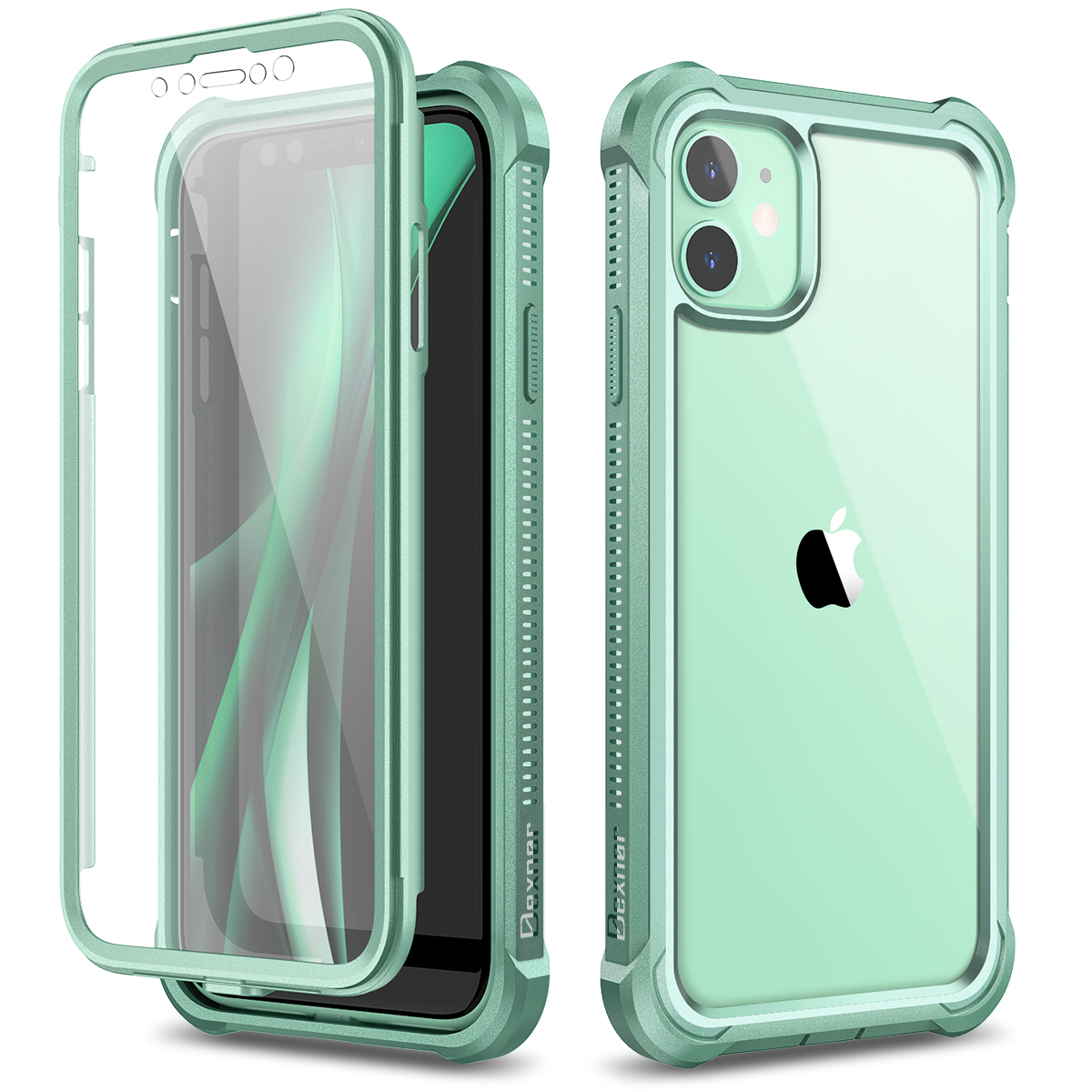 Dexnor For Iphone 11 Case Built In Screen Protector Full Body Shockproof Clear Case With Soft Tpu Bumper Cover Case For Iphone 11 19 6 1 Inch Mint Green Walmart Com Walmart Com