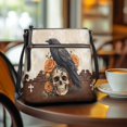 thumbnail image 3 of Tutolipy Gothic Crow Skull Pattern Shoulder Purse, Water-Resistant Satchel Bag Stylish Fashion Sling Bag for Dating Weekend Activities, 3 of 7