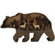 thumbnail image 1 of Sculpture 3D Animal Décoration de la maison Accessoires Artisanat en bois Sculpture sur bois créative Loup Elk Ours brun Ornements Produits de bricolage 3 modèles (Ours brun), 1 of 4