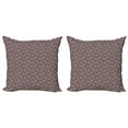 thumbnail image 1 of Ambesonne Floral Throw Pillow Cover 2 Pack, Lacy Texture Inspiration, 16", Mauve Taupe Pale Mauve, 1 of 2
