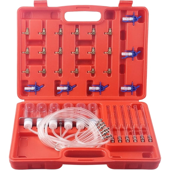 6 Cylinder Diesel Injector Flow Meter Diagnostic Set, Cylinder Common Rail Adaptor Test Tool Leak Off Test Kit