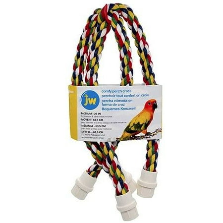 JW Pet Flexible Multi-Color Cross Rope Perch 25 Inch [Bird  Perches Plastic & Other] Medium 1 count