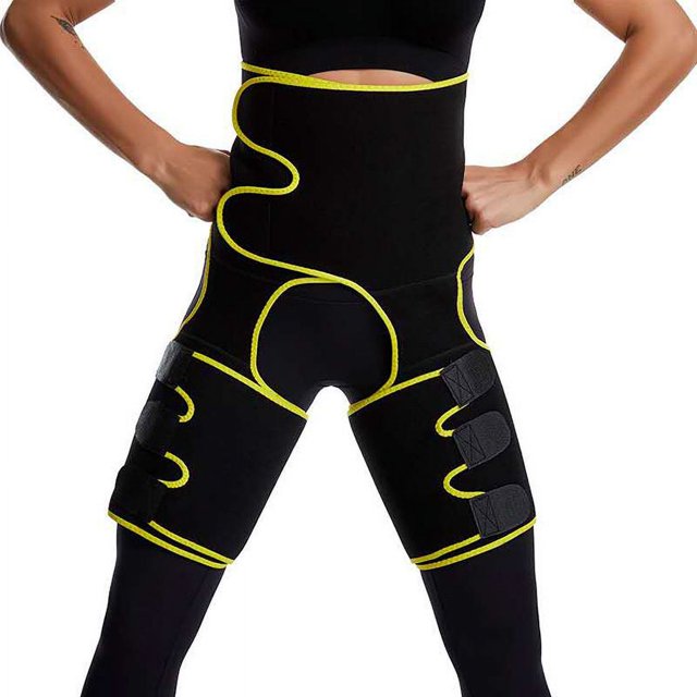 Cinturón Abdominal Y Levantador De Glúteos para Mujer para Fitness Corsé De Cintura Y Corsé De Piernas Ajustables De Una Pieza con Cinturón De Plástico,Amarillo,XL