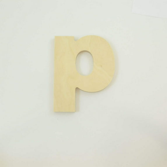 Package of 1, 6 Inch X 3/4" Thickness Baltic Birch Wood Letter p in The Arial Font, Thick, Lower Case for Art & Craft Project, Made in USA