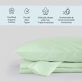 thumbnail image 3 of Fabdreams 4 Piece Organic Cotton Twin XL Size Sheets Set, 100% Cotton Cooling Sheets, 300 Thread Count, Percale Weave, Crisp & Breathable, GOTS Certified, Fits up to 17" (Sage Green), 3 of 7