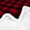 thumbnail image 3 of PAVILIA Buffalo Plaid Sherpa Blanket Queen | Fuzzy Red Black Checkered Flannel Fleece Blanket for Couch Bed | Fluffy Warm Soft Christmas Plush Microfiber Blanket | 90x90, 3 of 7