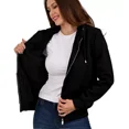 thumbnail image 3 of Sudadera Dama Mujer Cierre Capucha Forrada Borrega Termica, 3 of 4