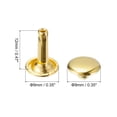 thumbnail image 2 of Unique Bargains 100 Sets Leather Rivets 9mm Double Cap Rivets 12mm Height Studs Gold Tone, 2 of 5