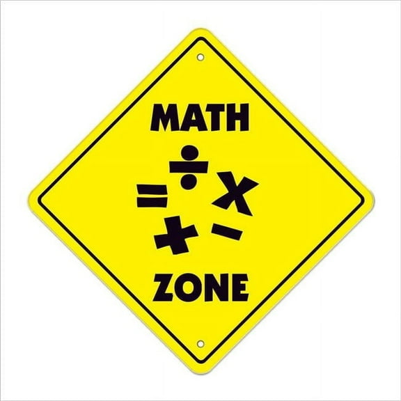 SignMission  12 in. Math Zone Xing Crossing Sign