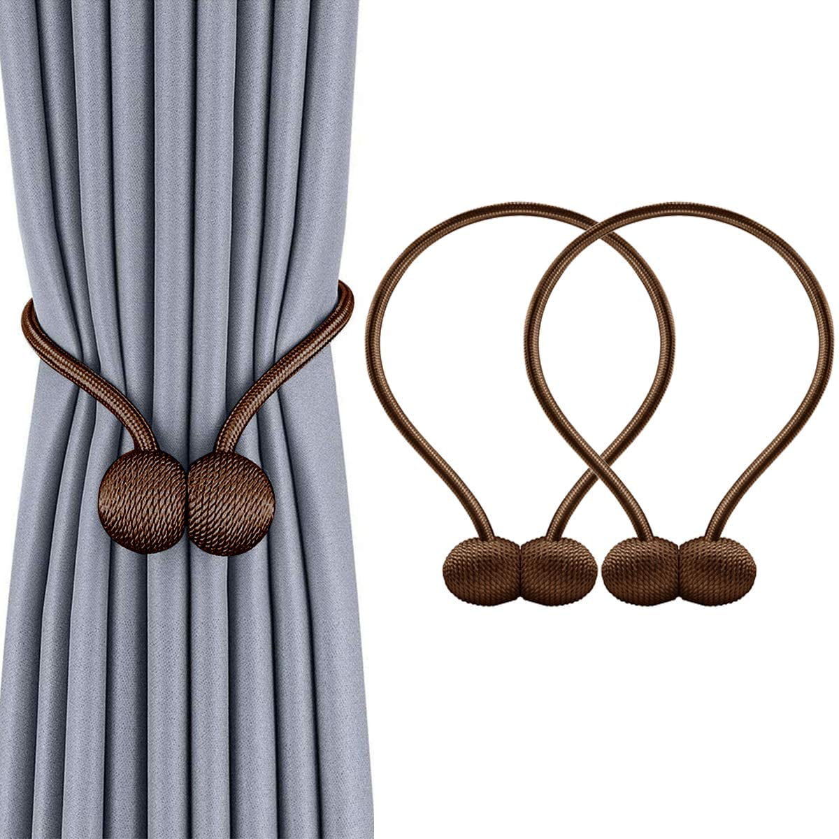 Details about   Magnetic Polyester Curtain Tieback Holder Hooks Ball Buckle Clip Home Decors US 