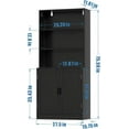 75" Tall Bookcase with Doors 5 Tier Large Bookshelf with