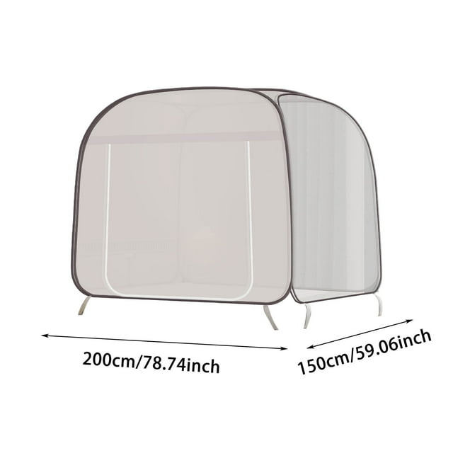 Rideau 1 Catégorie Rideau Installation Instantanée Filet de Lit Portable avec Porte à Glissière pour Intérieur Extérieur Voyage Camping Dessus Pliable Maille Réutilisable Tissu Polyester pour Utilisation dans la Chambre