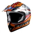 thumbnail image 2 of WOW Youth Kids Motocross BMX MX ATV Dirt Bike Helmet HBOY Shark Orange + Goggles + Skeleton Orange Glove Bundle, 2 of 8