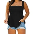 thumbnail image 5 of jjayotai Plus Size Tank Tops for Women Sleeveless Tops Square Neck Babydoll Peplum Blouse Casual Summer Going out T Shirts, 5 of 6