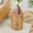 thumbnail image 2 of Round Cylindrical Coffee Table, 11.8" Diameter x 15.7" Height Wooden Side Table, Minimalist Wood Grain Accent Table for Living Room, Bedroom or Office, No Assembly, 2 of 6