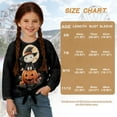 thumbnail image 7 of Xoenoiee Cat Witch Pumpkin Moon Print Blouses for Girls with Casual Long Sleeve Tie Knot Front Shirts Halloween Loose Round Neck Little Kids Crop Top, Size 5-6 Year, 7 of 7