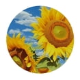 thumbnail image 4 of HAOXIT Round Table Cover Elastic Tablecloth Outdoor Beauty Sunflowers Cloud Flower Sky Suitable for Dining Table and Card Table 54-58, 4 of 8