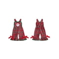 thumbnail image 2 of Loicainy ﻿Toddler Kids Girls Christmas Overalls 12 18 24 Months 2T 3T 4T 5T Santa Claus Embroidery Sleeveless Square Neck Plaid Bell Bottoms Jumpsuit, 2 of 9