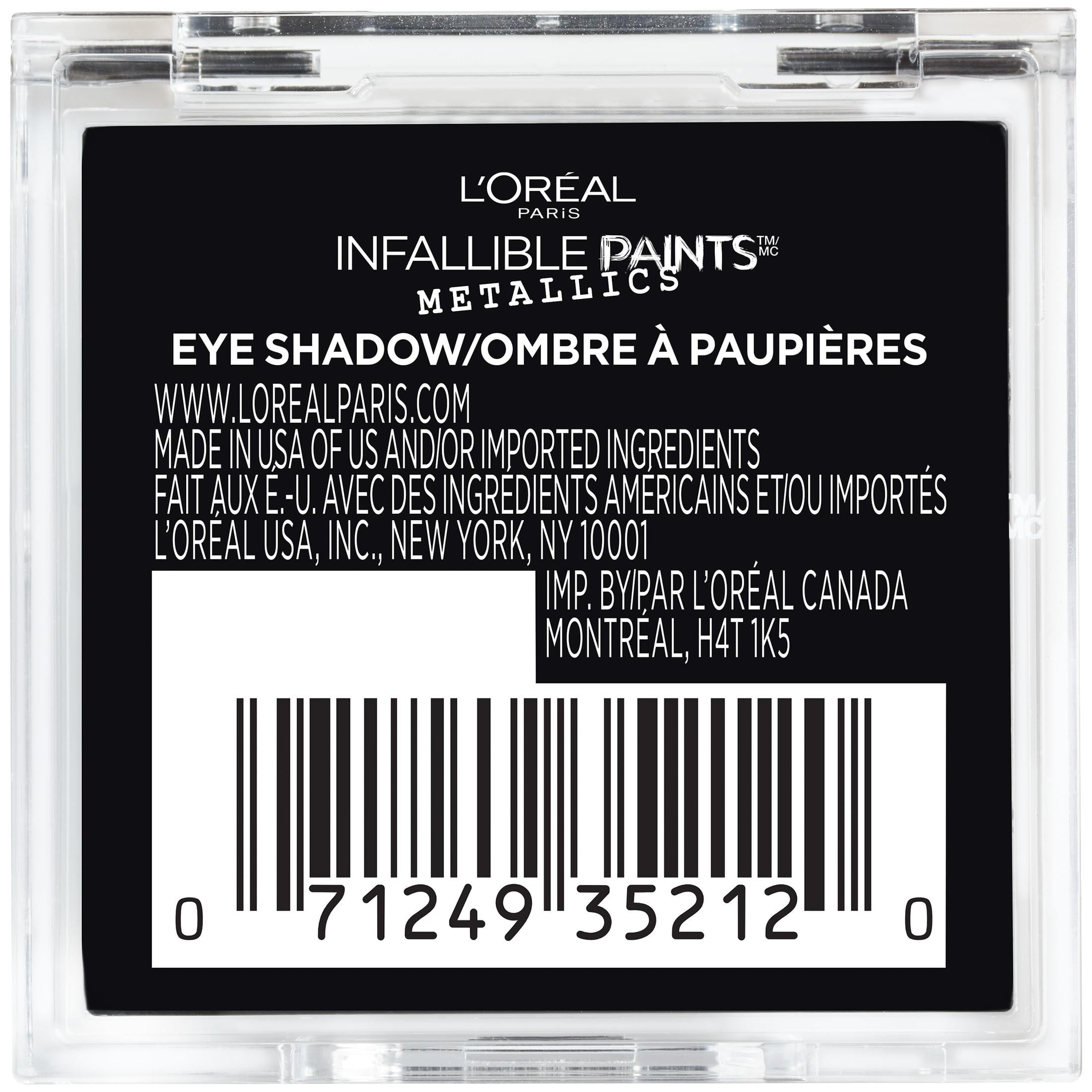 L'Oréal Paris Infallible Paints Metallic Eyeshadow, Aluminum Foil 408, 0.09 oz